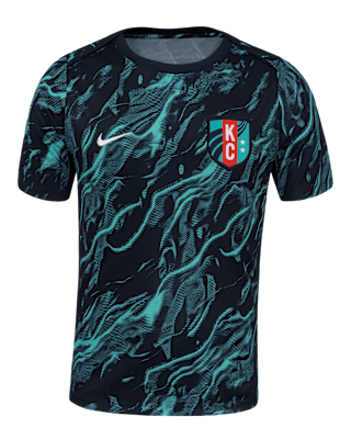Мужские шорты KC Current 2025 Nike NWSL Short-Sleeve Pre-Match Top