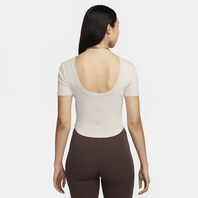 Nike Sportswear Chill Knit Women's Tight Scoop-Back Short-Sleeve Mini-Rib Top