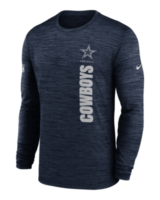 Мужская футболка Dallas Cowboys Sideline Velocity Nike Dri-FIT NFL Long-Sleeve