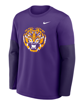 Мужская футболка LSU Sideline Coach Nike Therma-FIT College Long-Sleeve