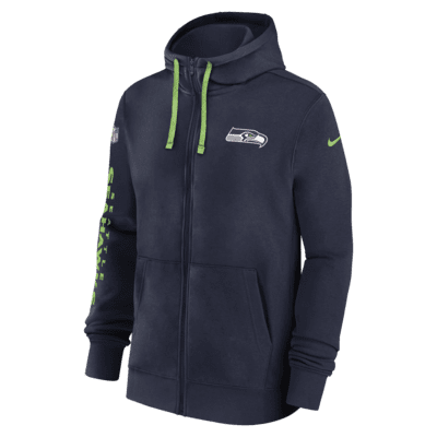 Seattle Seahawks Sideline Team Issue Club Men's Nike Full Zip Hoodie