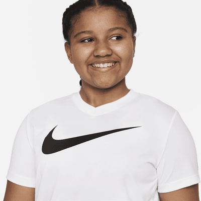 Nike Dri-FIT Legend Older Kids' (Girls') V-Neck Training T-Shirt ...
