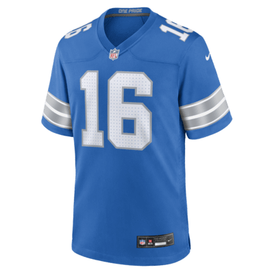 Jersey de fútbol americano Nike de la NFL Game para hombre Jared Goff Detroit Lions