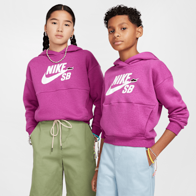 Nike SB Icon Fleece EasyOn Big Kids' Oversized Pullover Hoodie