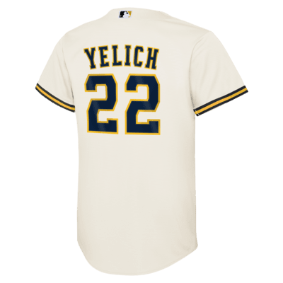 Jersey Nike de la MLB Replica para niños talla grande Christian Yelich Milwaukee Brewers