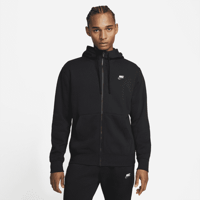 black nike fleece zip up
