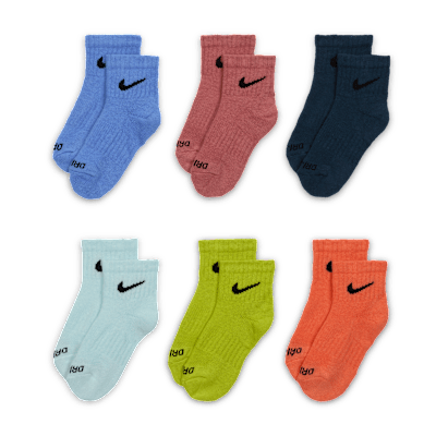 Calcetines al tobillo para niños talla pequeña (6 pares) Nike Dri-FIT Performance Basics