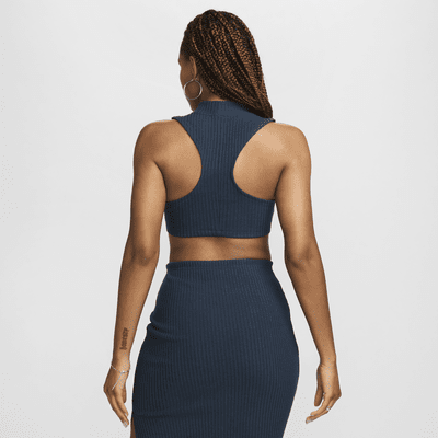 Débardeur court ajusté et à col montant Nike Sportswear Chill Rib pour femme