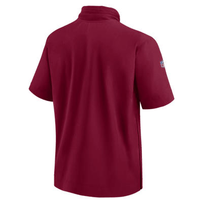 Washington Commanders Sideline Coach Men's Nike NFL 1/2-Zip Short-Sleeve Hooded Jacket