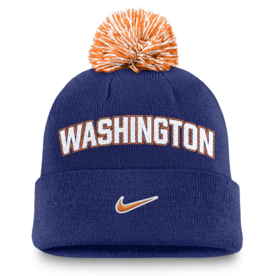 Gorro con dobladillo y pompón Nike de la MLB para hombre Washington Nationals Peak