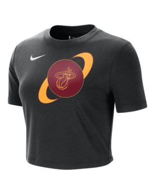 Женская футболка Miami Heat Courtside Nike NBA Cropped Slim