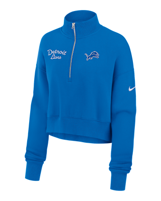 Женские  Detroit Lions Phoenix Nike NFL Cropped 1/4-Zip Crew