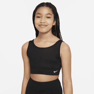 Nike Dri-FIT Swoosh Luxe Older Kids' (Girls') Sports Bra. Nike GB
