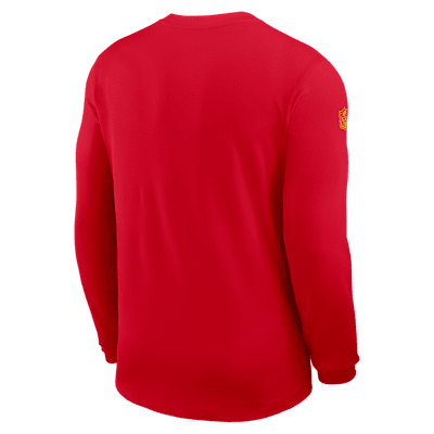 Playera de manga larga Nike Dri-FIT de la NFL para hombre Kansas City Chiefs Sideline Coach