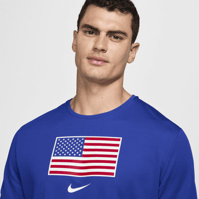 Kortärmad löpartröja Nike Dri-FIT USA Miler för män