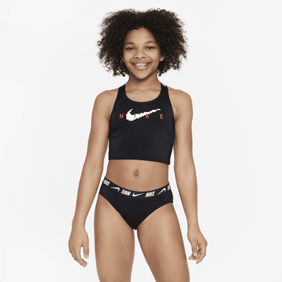 Completo da nuoto midkini incrociato sul retro Nike – Ragazza