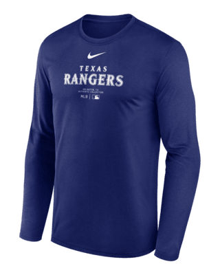 Мужская футболка Texas Rangers Authentic Collection Practice Nike Dri-FIT MLB Long-Sleeve