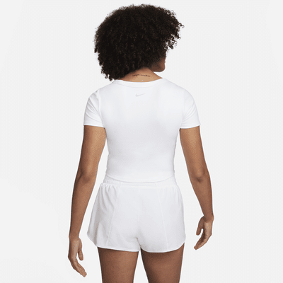 Nike One Fitted Dri-FIT croptop met korte mouwen voor dames