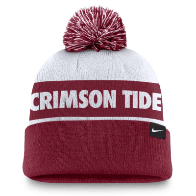 Gorro con dobladillo y pompón universitario Nike para hombre Alabama Crimson Tide Primetime Peak