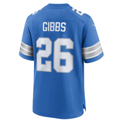 Jersey de fútbol americano Nike de la NFL Game para hombre Jahmyr Gibbs Detroit Lions