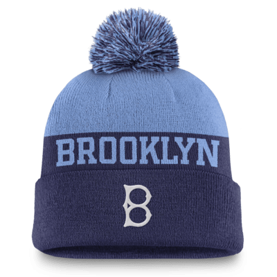 Brooklyn Dodgers Rewind Peak Men's Nike MLB Cuffed Pom Beanie