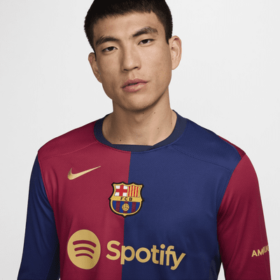 Jersey de fútbol de manga larga Nike Dri-FIT Replica del FC Barcelona local 2024/25 Stadium para hombre