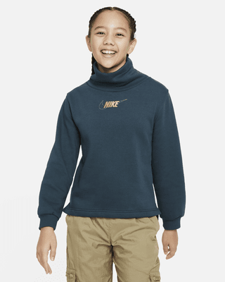 Подростковые  Nike Sportswear Club Fleece Big Kids' (Girls') Long-Sleeve Funnel-Neck Top