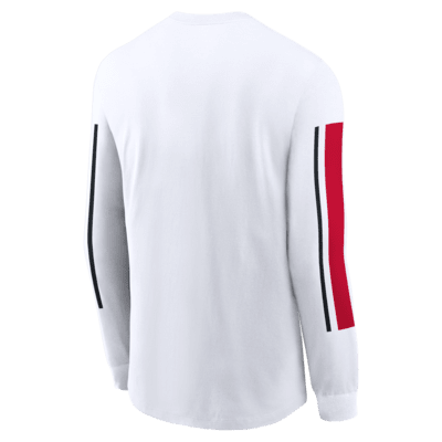 Playera de manga larga universitaria Nike para hombre Ohio State Buckeyes Local Spirit Slogan