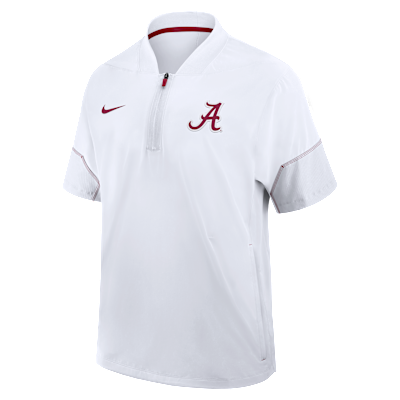 Alabama Sideline Coach Men's Nike College 1/2-Zip Short-Sleeve Hooded Jacket from Nike - $95