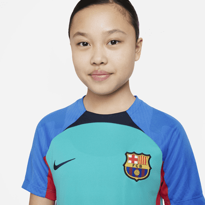 FC Barcelona Strike Big Kids' Nike Dri-FIT Short-Sleeve Soccer Top ...