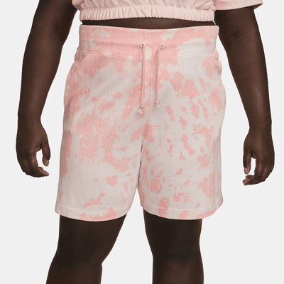 Nike Sportswear Women's High-Waisted Jersey Cloud-Dye Shorts (Plus Size)