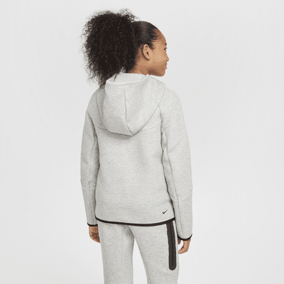 Nike Sportswear Tech Fleece-hættetrøje med lynlås til større børn