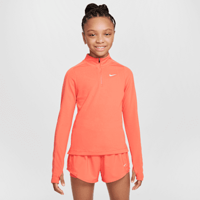 Haut à manches longues et 1/4 de zip Dri-FIT Nike pour fille