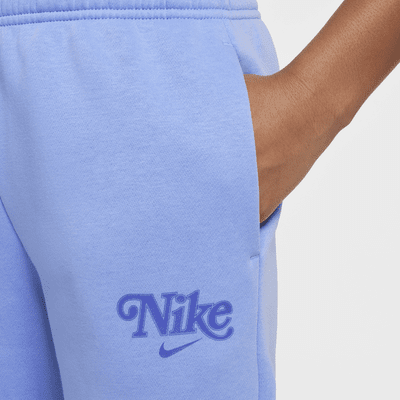 Calças desportivas de lã cardada Nike Sportswear para rapariga