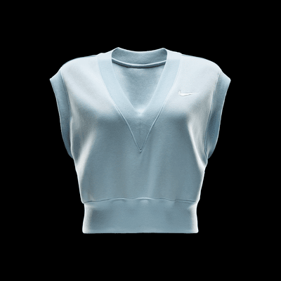 Haut court ample à col en V et sans manches Nike Sportswear Phoenix Fleece pour femme