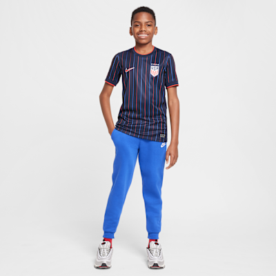 Jersey de futbol Nike Dri-FIT Replica de la Selección de Futbol Femenino de Estados Unidos visitante 2025 Stadium (equipo femenino) para niños talla grande