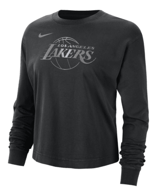 Женская футболка Los Angeles Lakers Courtside Nike NBA Shine Boxy Long-Sleeve