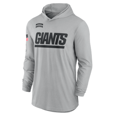 New York Giants Salute to Service Edge Mascot Lockup Men’s Nike Dri-FIT NFL Long-Sleeve Hooded Top