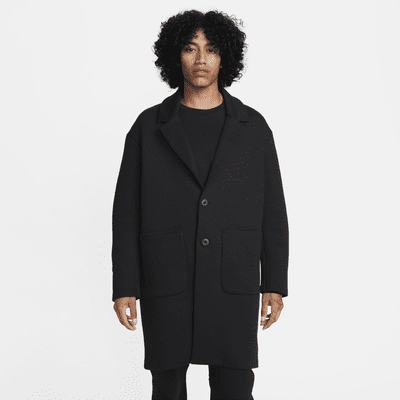 Men's Fleece Trench Coat French Business Overcoat Single Breasted Long Top  Coat