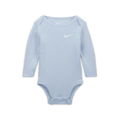 Nike Essentials Baby (0-9M) 3-Pack Long Sleeve Bodysuits