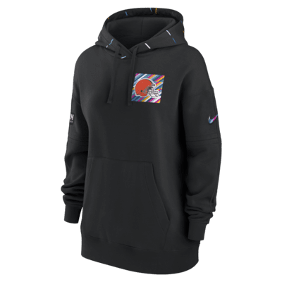 Cleveland Browns Crucial Catch Club Women's Nike NFL Pullover Hoodie.