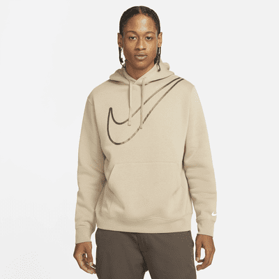 nike fleece overhead hoodie beige