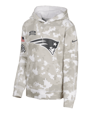 Подростковое худи New England Patriots Salute to Service Primary Edge Club Big Kids' Nike NFL Pullover Hoodie