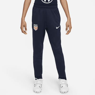 Pants de fútbol de la selección nacional masculina de Estados Unidos Strike de tejido Knit Nike Dri-FIT para niños talla grande