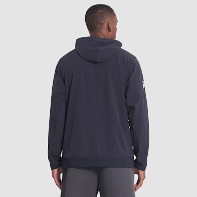 Chamarra Nike de la NFL con gorro de medio cierre para hombre Los Angeles Rams Rivalries Collection Sideline Anorak