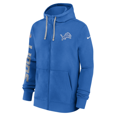 Detroit Lions Sideline Team Issue Club Men's Nike Full Zip Hoodie