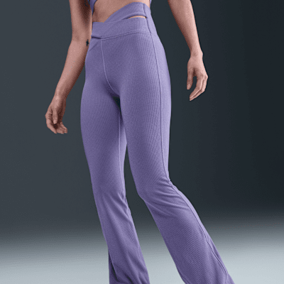 Nike Zenvy Rib Women's Gentle-Support High-Waisted Flared Leggings