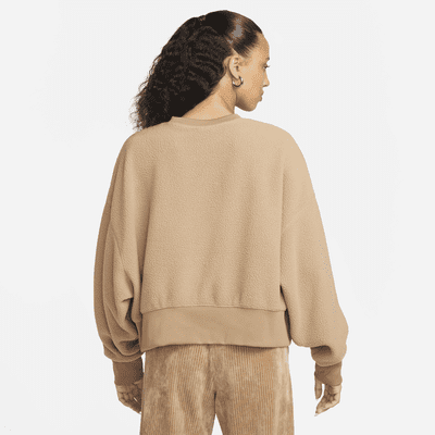 Nike Sportswear Plush Women's Mod Crop Crew-Neck Sweatshirt - Brown