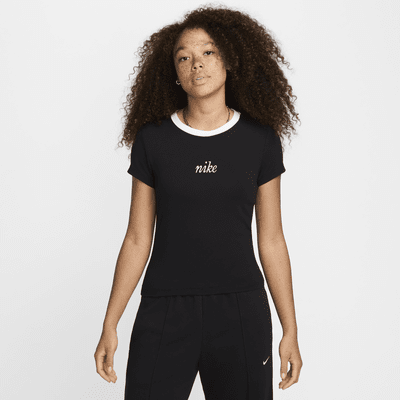 T-shirt slim court Nike Sportswear Chill Knit pour femme