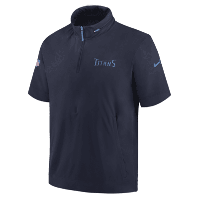 Tennessee Titans Sideline Coach Men's Nike NFL 1/2-Zip Short-Sleeve Hooded Jacket